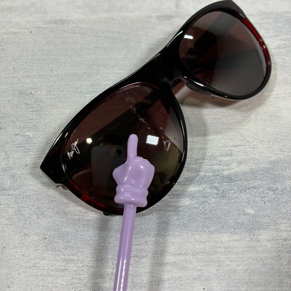 Maui Jim‎ Rising Sun Sunglasses Tortoise Shell Red Mens (CRACKED LENSES) - Picture 4 of 10